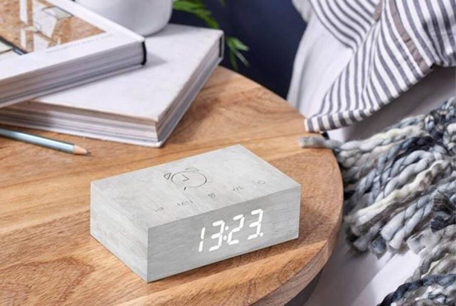 Gingko Wekker Alarmklok Flip Click Clock witte berk oplaadbaar