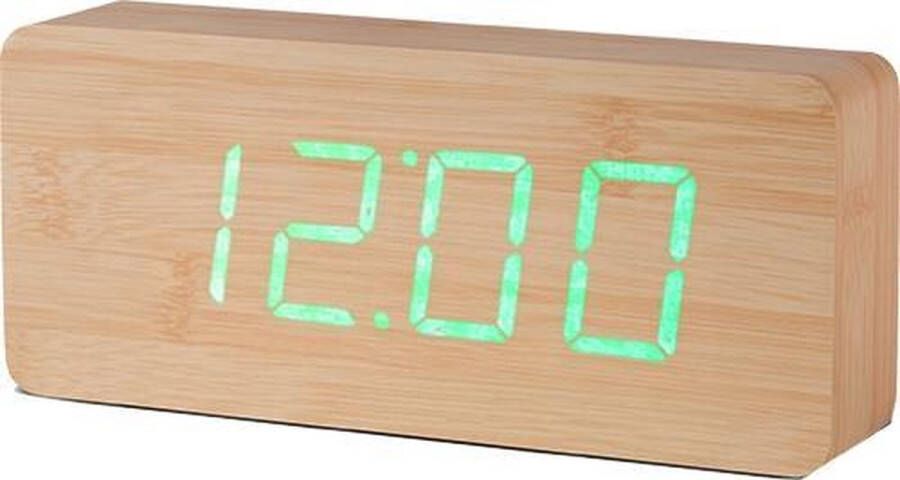Gingko Wekker Alarmklok Slab Click Clock natuur groene LED