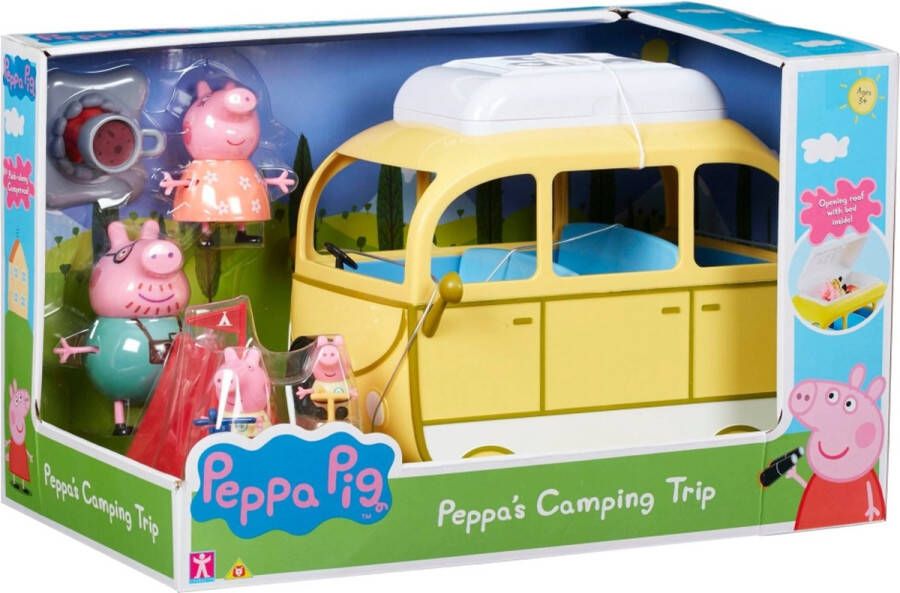Giochi Preziosi Peppa Pig De Camping-car met tent en 4 speelfiguren