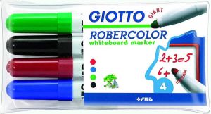 OfficeTown Giotto Robercolor Whiteboardmarker Maxi Ronde Punt Etui Met 4 Stuks In Geassorteerde Kleuren