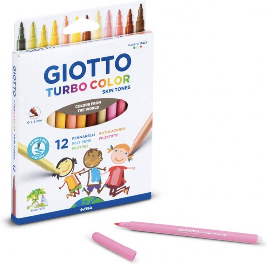 Giotto huidskleur stiften 12 stuks Huidskleurstiften Skintone pencils Turbo Color stiften