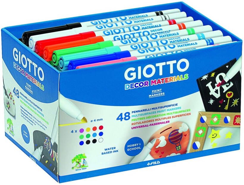 Fan Toys Giotto Decor Materials viltstiften schoolpack met 48 stuks in geassorteerde kleuren