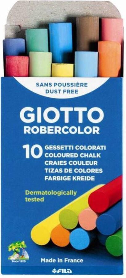 Giotto krijt Robercolor doos met 10 krijtjes in geassorteerde kleuren