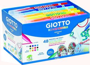 OfficeTown Giotto Decor Textile textielstiften schoolpack met 48 stuks in geassorteerde kleuren