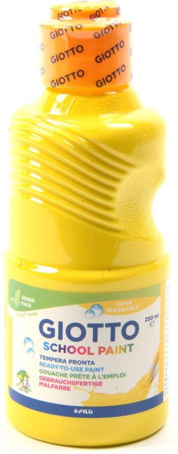 Giotto Schoolverf Geel 250 ml Waterverf Set voor Kinderen Tempera Waterverf Ideaal voor Schoolprojecten