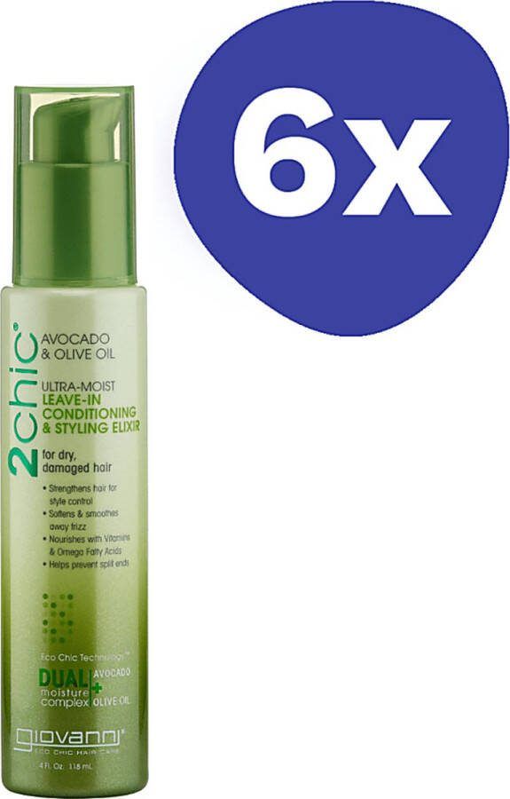 Giovanni 2Chic Ultra-Moist Conditioner (droog beschadigd haar) (6x 250ml)