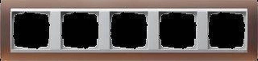 Gira Event afdekraam 5-voudig aluminium opaque donkerbruin