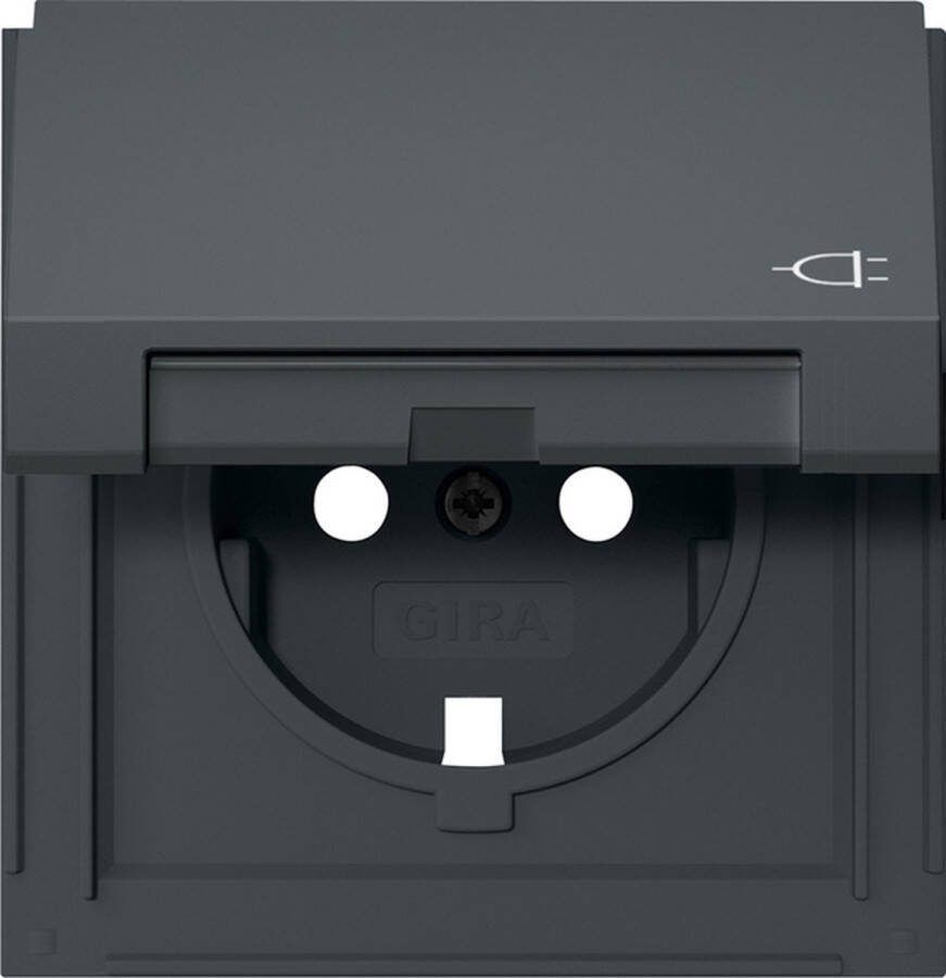 Gira TX44 Anthra HC Schuko Afdekplaat Met Tekstkader 492267 E3MTK