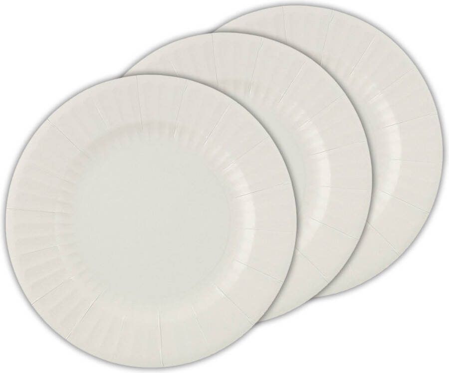 Givi Italia Feestbordjes gebaksbordjes 40x zilver grijs rond papier karton 21cm biologisch afbreekbaar groot