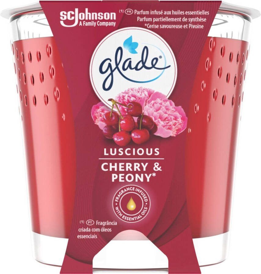 Glade Geurkaars Cherry & Peony 129 gr Fotolijst Voordeelverpakking 6 stuks