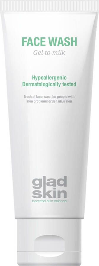 Gladskin Face Wash 75ml Reinigingsgel voor Gevoelige Huid Diepe Reiniging Parfumvrij Parabeenvrij