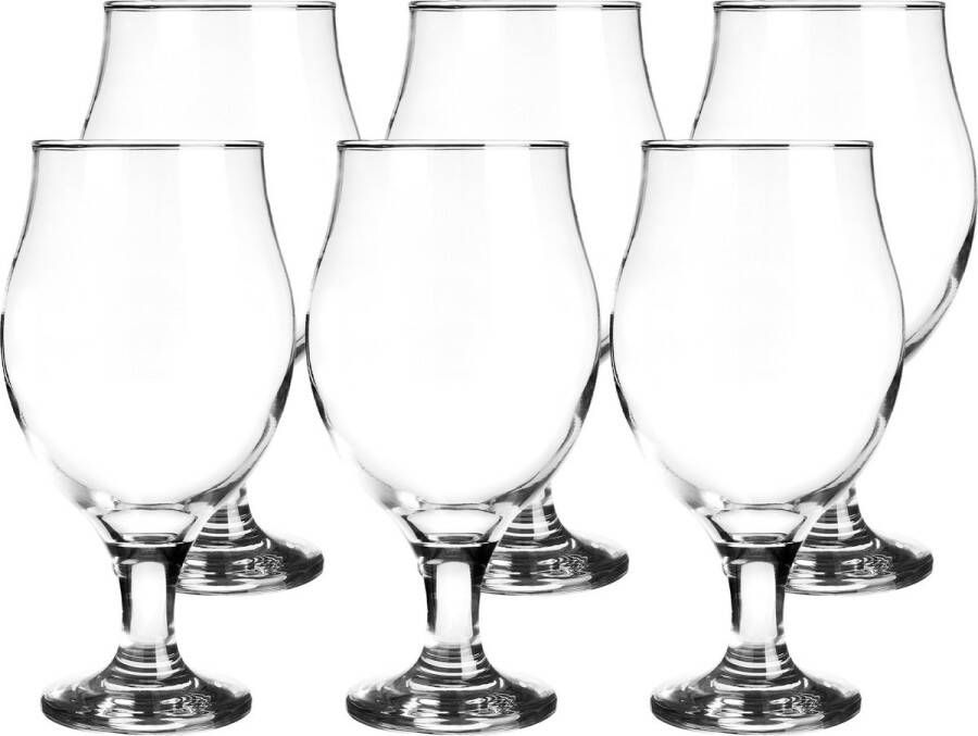 GlassMark Glasmark Bierglazen 12x op voet 500 ml glas speciaal bier Bierglazen