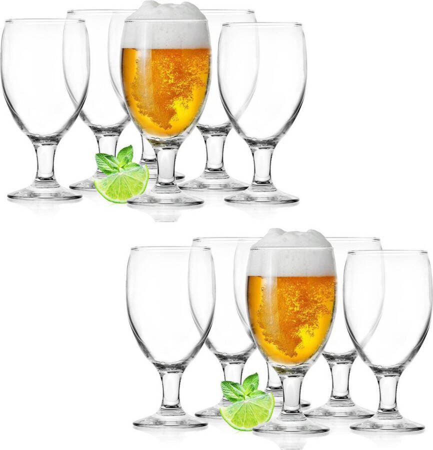 GlassMark Glasmark Bierglazen 12x op voet 500 ml glas speciaal bier Bierglazen