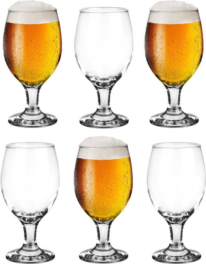 GlassMark Glasmark Bierglazen 6x op voet 360 ml glas speciaal bier Bierglazen