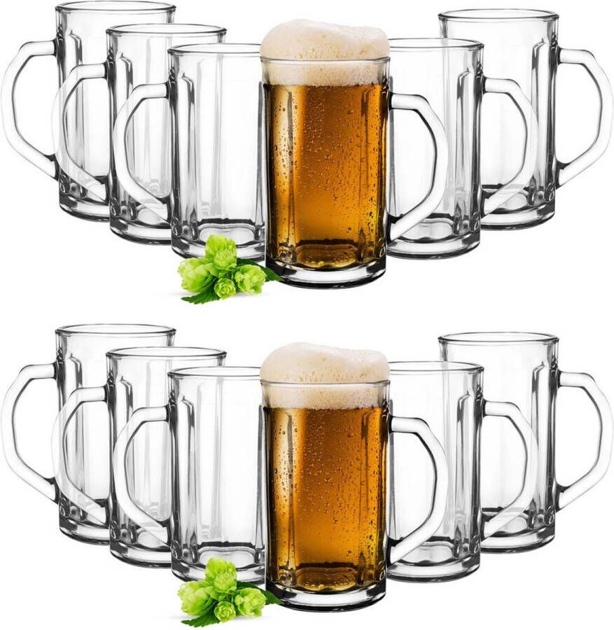 GlassMark Glasmark Bierglazen Bierpullen transparant glas 12x stuks 500 ml Oktoberfest Bierglazen