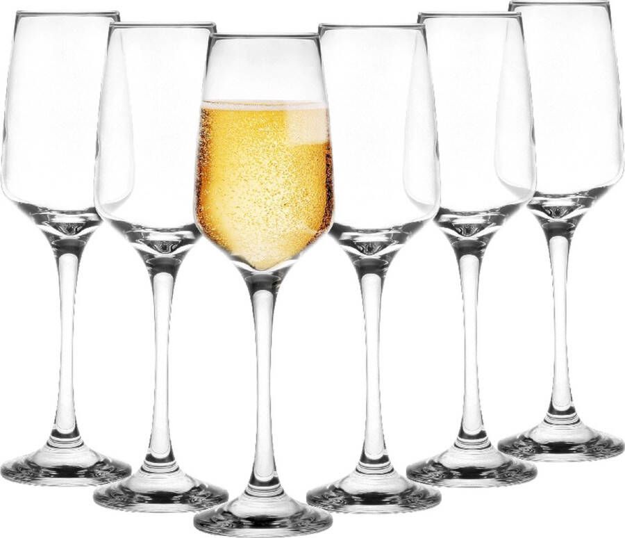 Glasmark Champagneglazen prosecco Flutes transparant glas 24x stuks 210 ml