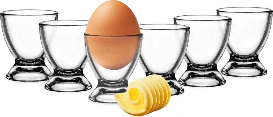 Glasmark Eierdopjes set 24x glas transparant 6 cm in luxe stijl