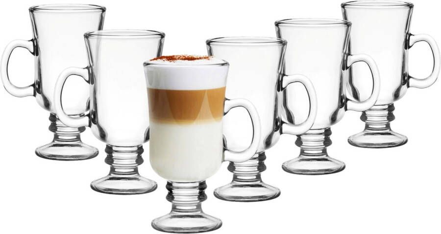 GlassMark Glasmark Irish Coffee koffie glazen Paris transparant glas 12x stuks 200 ml Koffie- en theeglazen