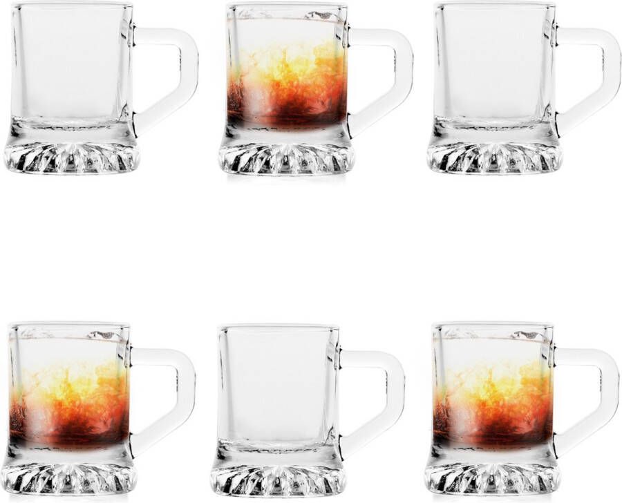 GlassMark Glasmark Shotglaasjes borrelglazen Mini Bierglas transparant glas 12x stuks 25 ml Drinkglazen