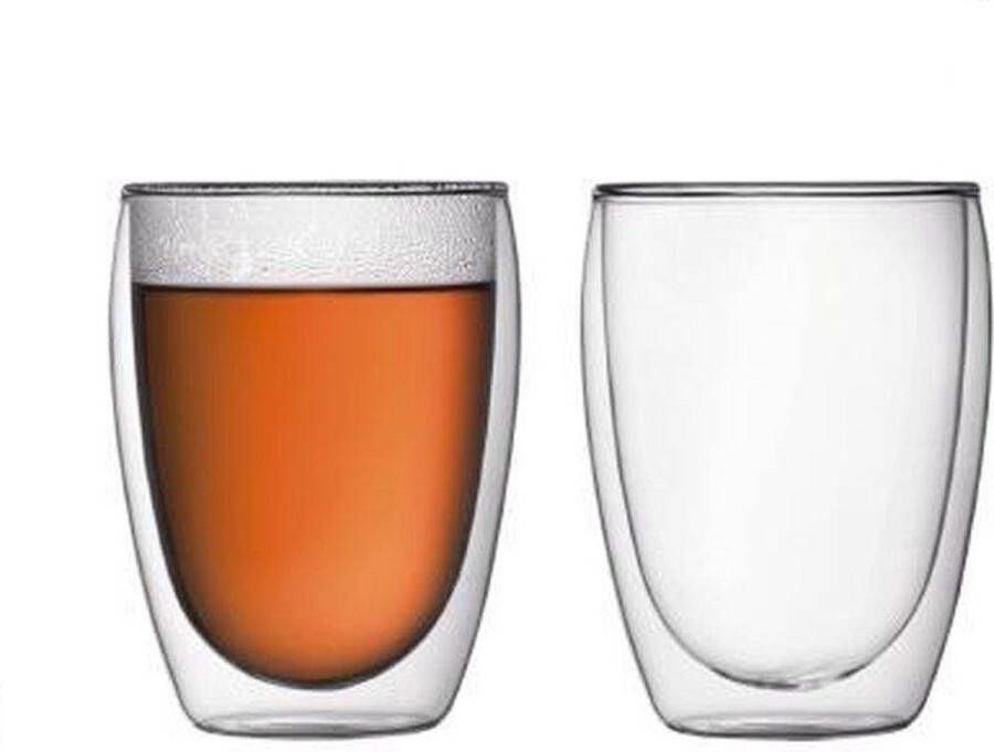 Glasrijk theeglazen Dubbelwandige glazen 350 ml 2 stuks Koffieglazen Theeglas Cappuccino glazen Latte macchiato glazen