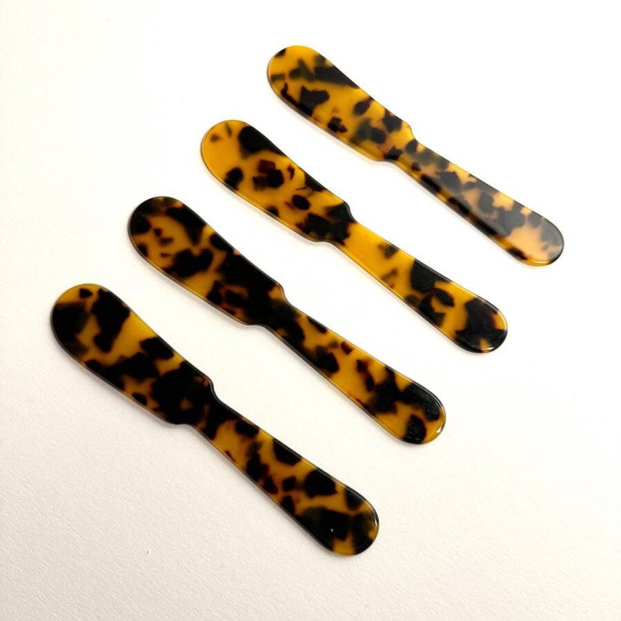 Glassy Studio Bestek Botermes Smeermes Tapasmes Set Acrylic mesjes 4 stuks