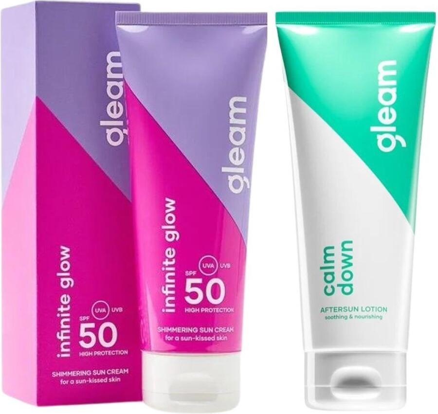 Gleam Glitter Zonnebrand SPF50 & Aftersun Set 2x100ml