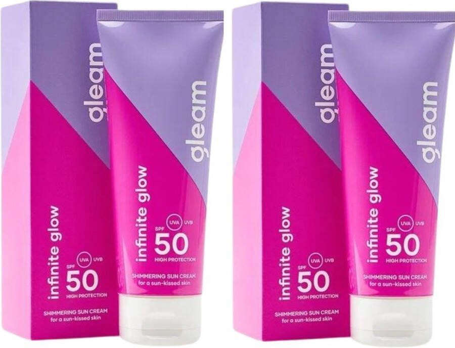 Gleam Glitter Zonnebrand SPF50 Voordeelverpakking 2x100ml