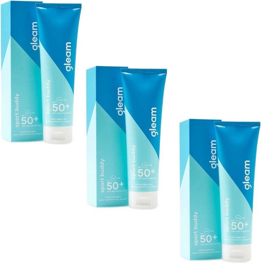 Gleam Sport Zonnebrand XL Voordeelverpakking SPF50+ 3x125ml