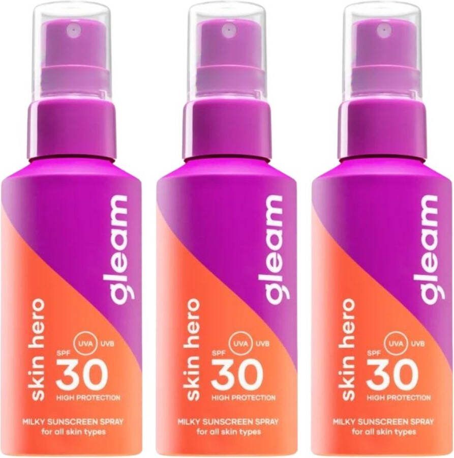 Gleam Zonnebrand XL Voordeelverpakking SPF30 3x100ml