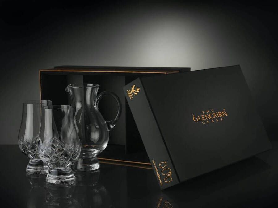 Glencairn Exclusieve Cut Geschenkset Waterkaraf en 2x Whiskyglas Kristal 16% loodkristal Made in Scotland