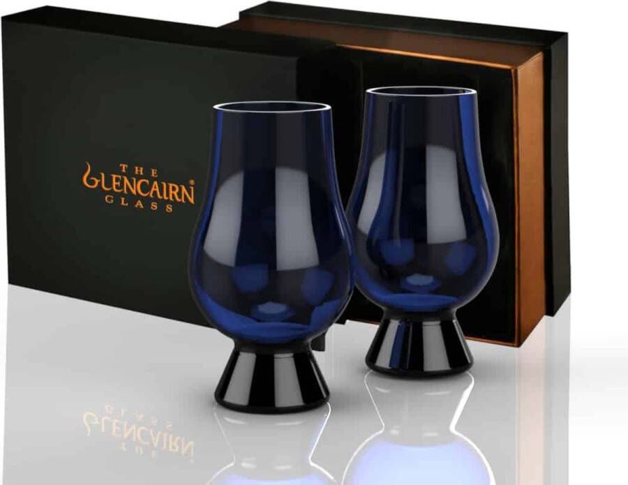 Glencairn Geschenkset 2x Whiskyglas Blauw Kristal loodvrij Made in Scotland