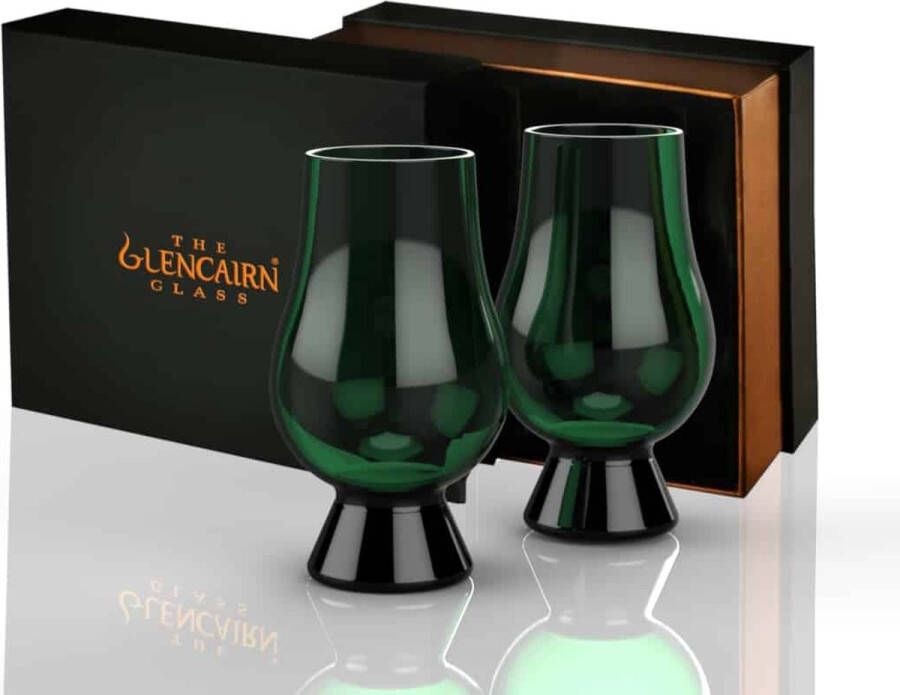 Glencairn Geschenkset 2x Whiskyglas Groen Kristal loodvrij Made in Scotland