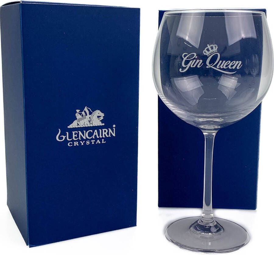 Glencairn Gin glas Jura Gegraveerd met GIN Queen Geschenkverpakking Crystal Scotland
