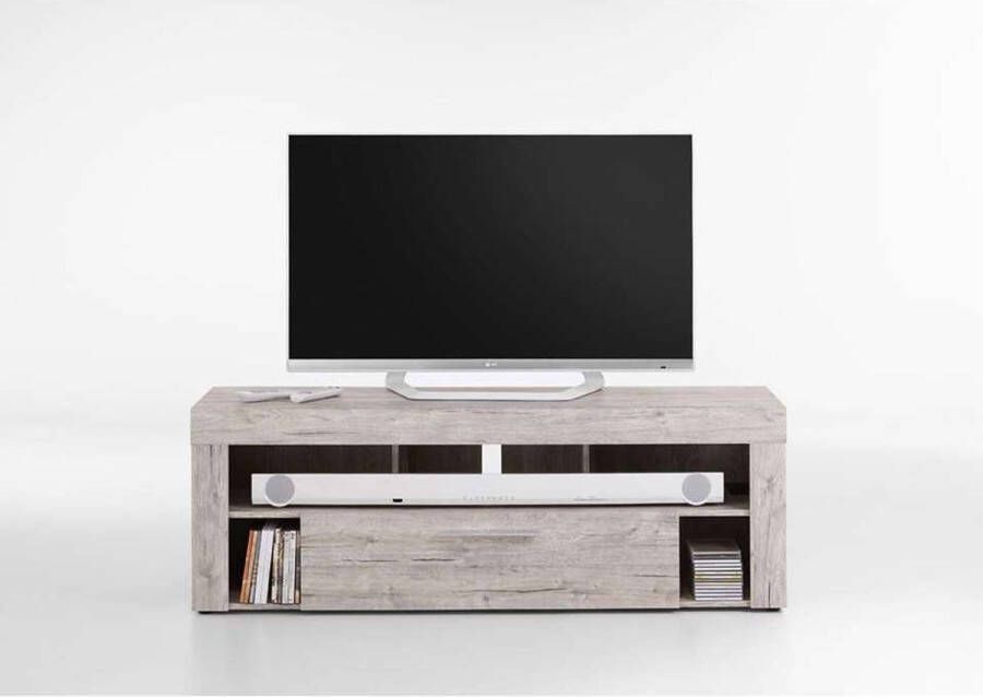 Leen Bakker Tv-meubel Glendale grijs eikenkleur 150x41x53 cm