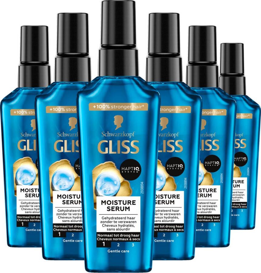 Gliss Aqua Revive Moisture Serum Haarserum 6x75 ml voordeelverpakking