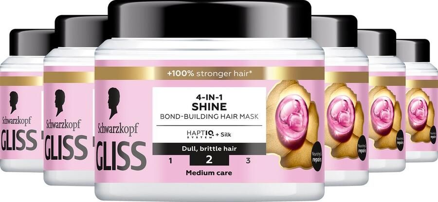 Gliss Schwarzkopf Liquid Silk Haarmasker Masker 6x 400ml voordeelverpakking