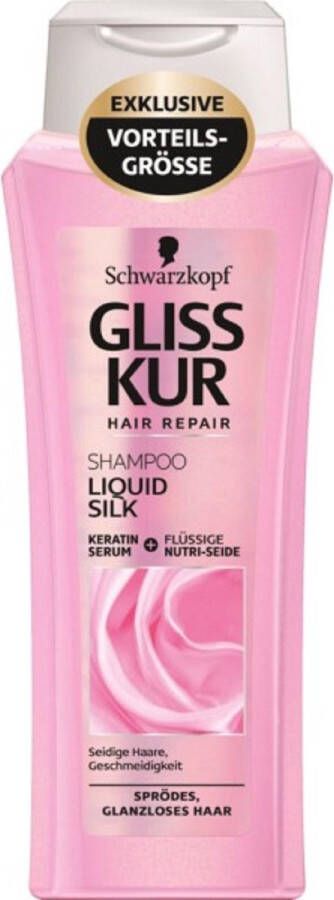 Gliss Kur 2 x Shampoo Liquid Silk 250 ml + 2 x Anti-Klit Spray Liquid Silk 200 ml Voordeelverpakking