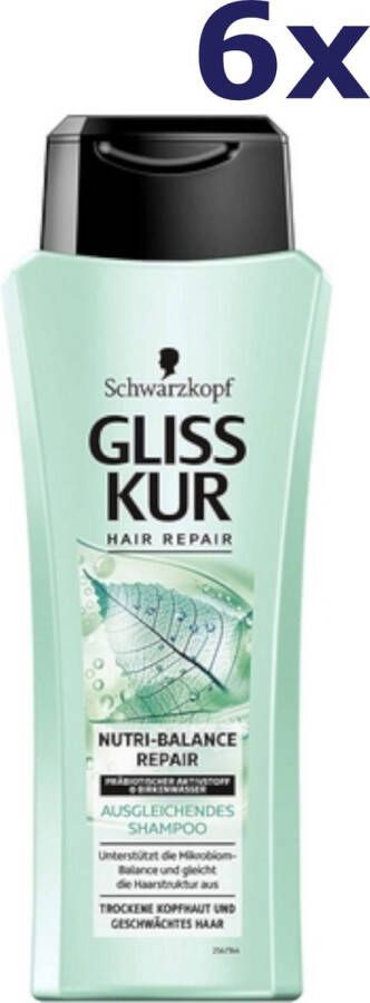 Gliss 6x -Kur Shampoo Nutri-Balance Repair 250 ml