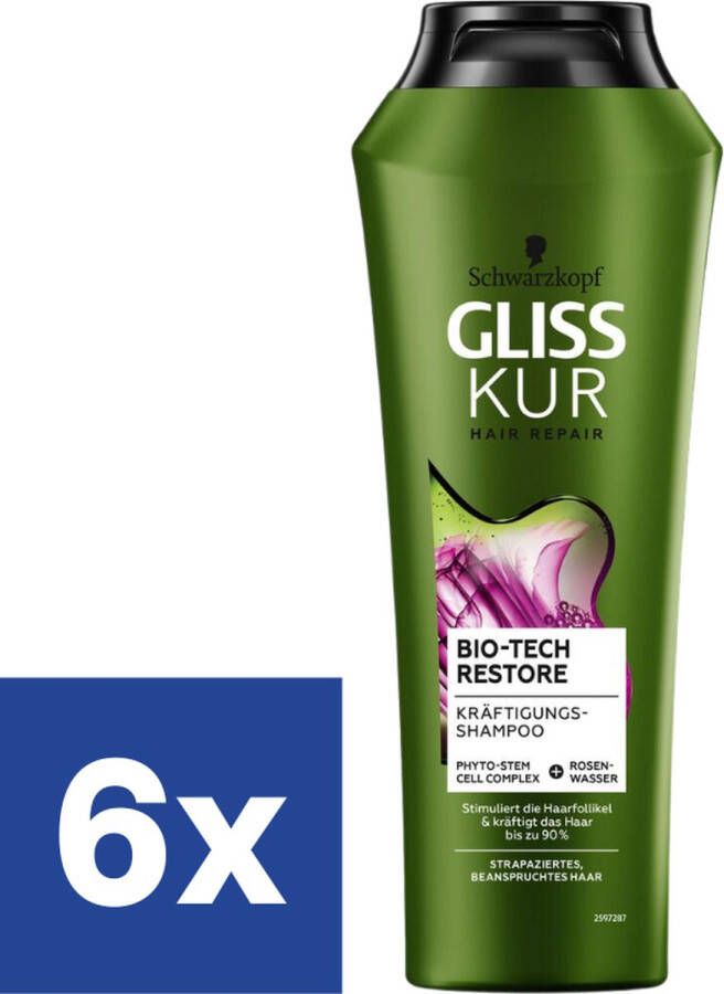 Gliss Kur Bio Tech Restore Shampoo 6 x 250 ml
