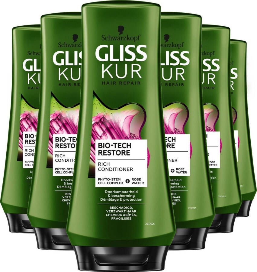 Gliss Kur BioTech Conditioner 6x 200 ml Voordeelverpakking