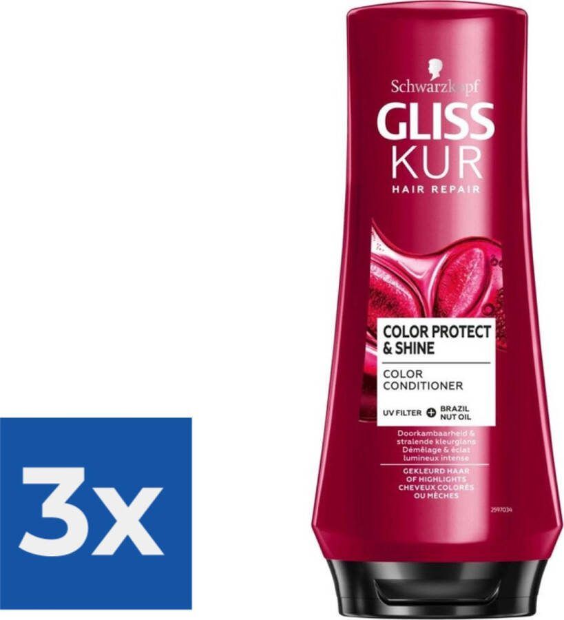 Gliss Kur Conditioner Color Protect & Shine 200 ml Voordeelverpakking 3 stuks