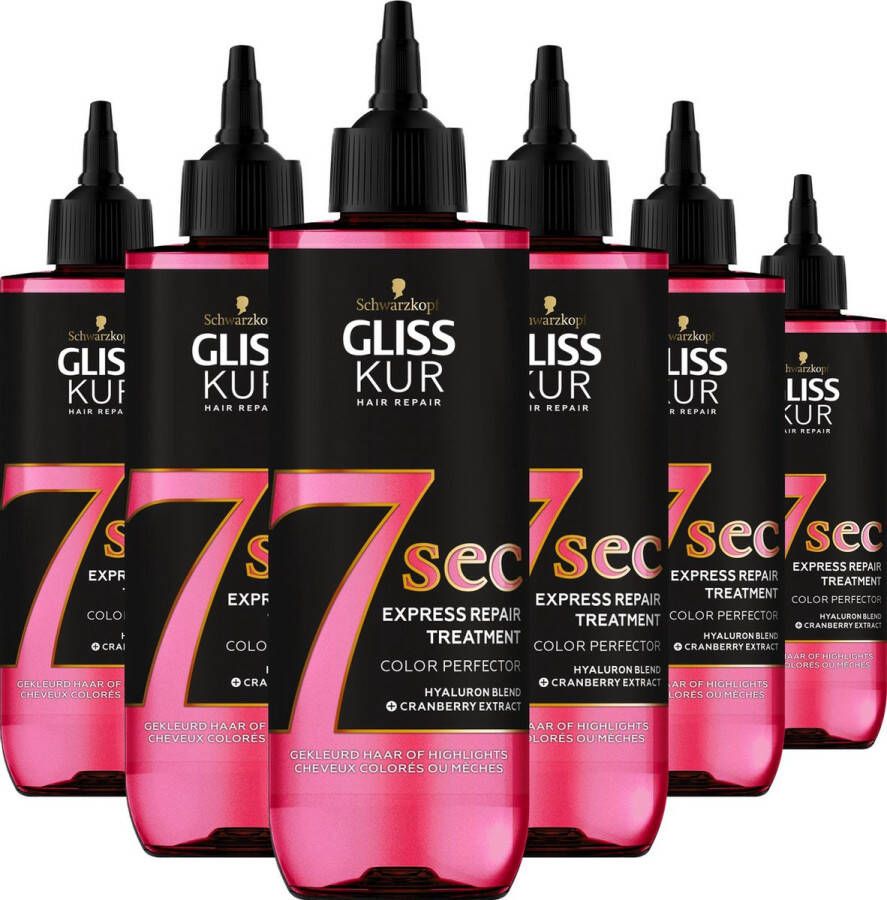 Gliss Color Perfector 7 sec Express Repair Treatment Haarmasker Haarverzorging Voordeelverpakking 6 x 200 ml