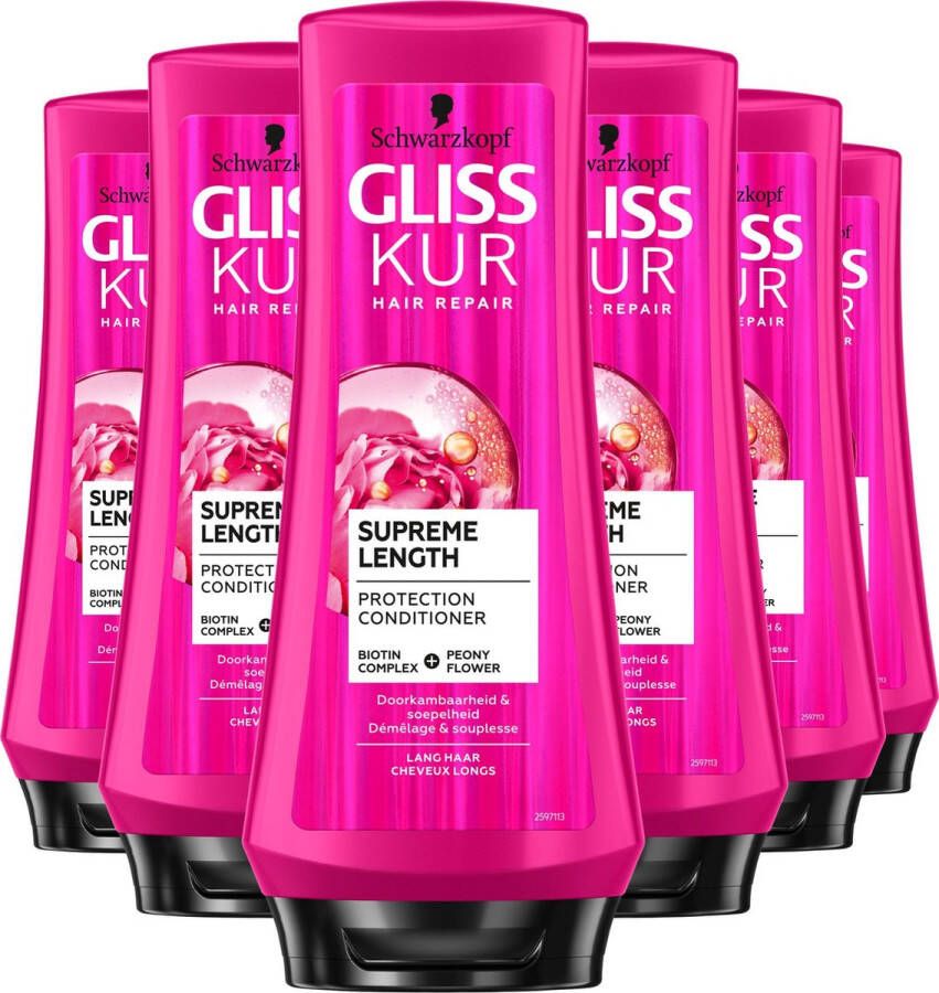 Gliss Supreme Length Conditioner Haarverzorging Voordeelverpakking 6 x 200 ml