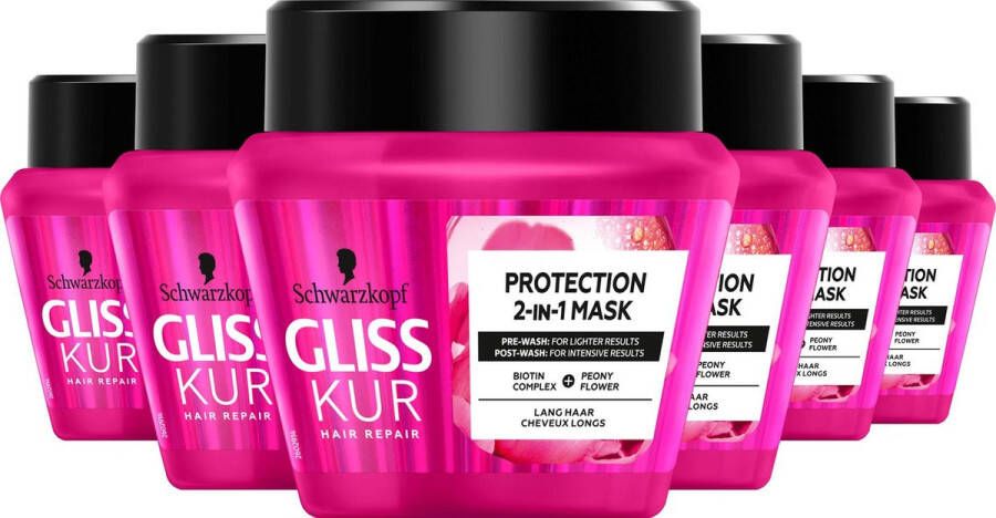 Gliss Kur Supreme Length Haarmasker pot 6x 300 ml Voordeelverpakking