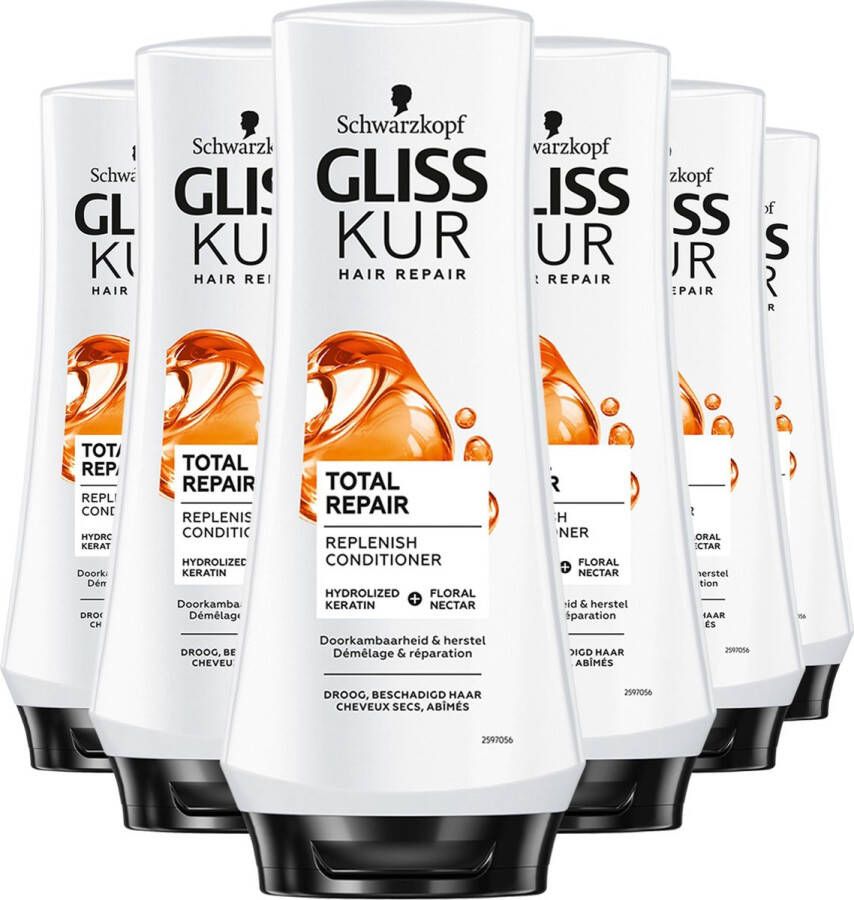 Gliss Kur Total Repair 19 Conditioner 6x 200 ml Voordeelverpakking
