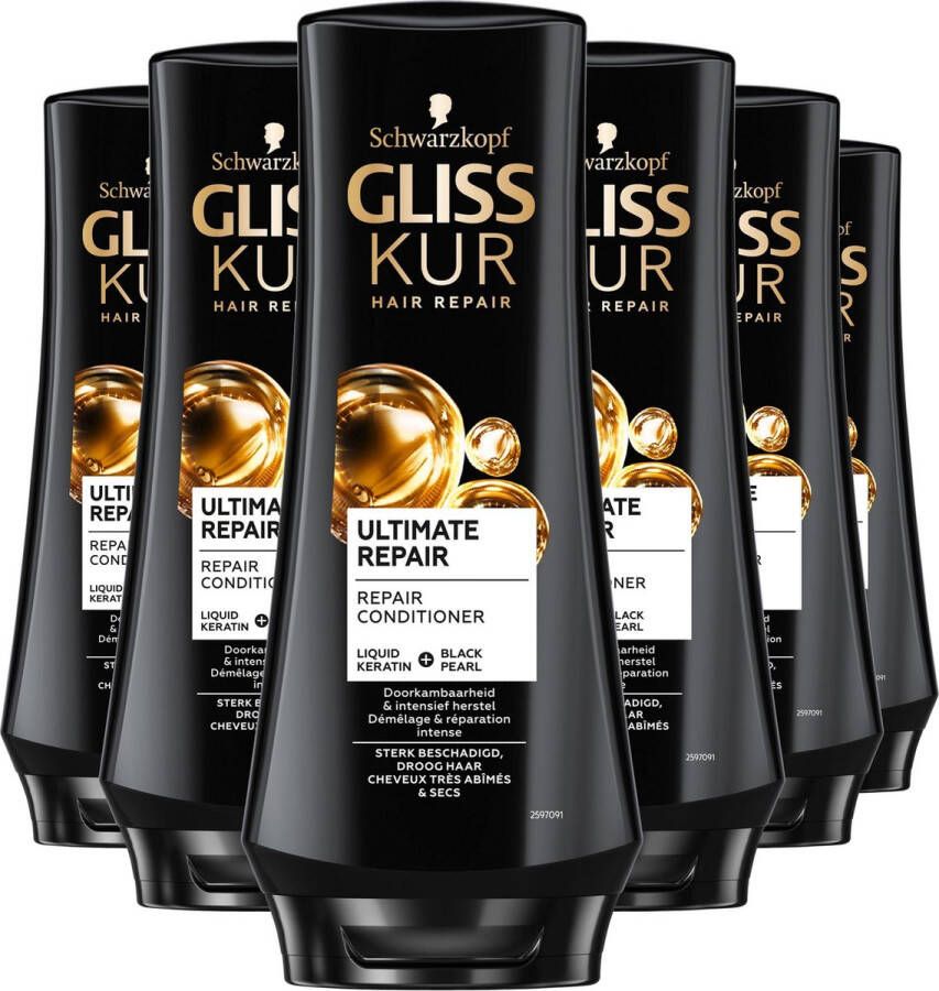 Gliss Ultimate Repair Conditioner Haarverzorging Voordeelverpakking 6 x 200 ml