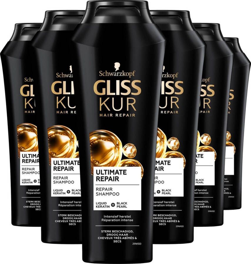 Gliss Kur Ultimate Repair Shampoo 6x 250 ml Voordeelverpakking