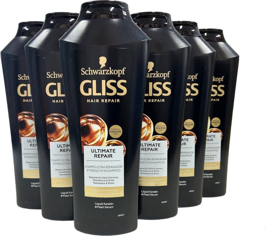 Gliss Kur Ultimate Repair Shampoo XL Voordeelverpakking 6 x 370 ml