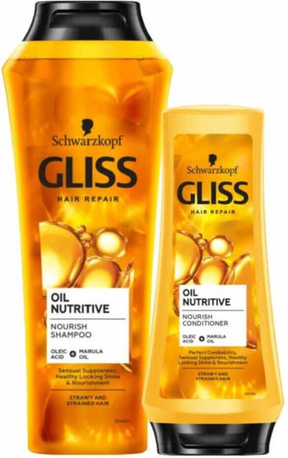 Gliss Oil Nutritive Shampoo 1x 250 ml & Conditioner 1x 200 ml Pakket