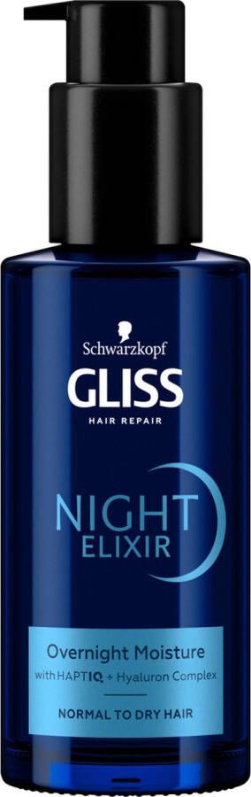 Gliss Schwarzkopf Night Elixir Aqua Revive Overnight Moisture Serum Nachtmasker 100ml